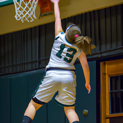 Holy Family's star player showcases her skills with a perfect layup.